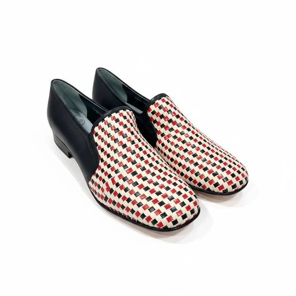 Vintage 1960’s & NEW Gaymode Red, White & Blue Checkered Heels 7.5 - Picture 1 of 8